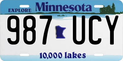 MN license plate 987UCY