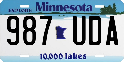 MN license plate 987UDA
