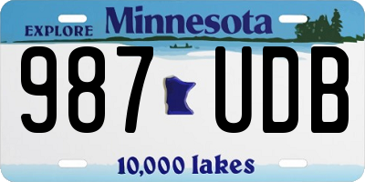 MN license plate 987UDB
