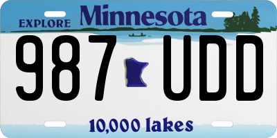 MN license plate 987UDD
