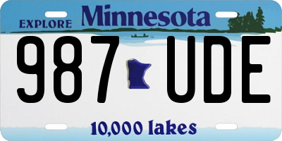 MN license plate 987UDE