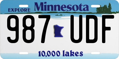 MN license plate 987UDF