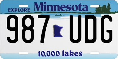 MN license plate 987UDG