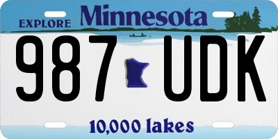 MN license plate 987UDK