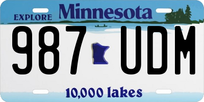 MN license plate 987UDM