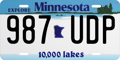 MN license plate 987UDP