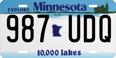 MN license plate 987UDQ