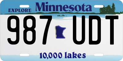 MN license plate 987UDT