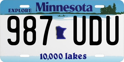 MN license plate 987UDU