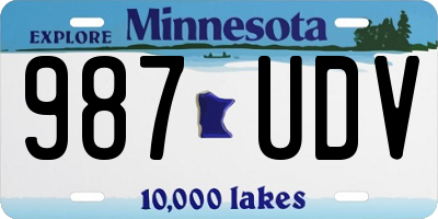 MN license plate 987UDV