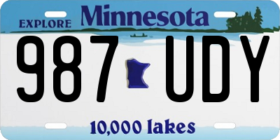 MN license plate 987UDY