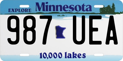 MN license plate 987UEA