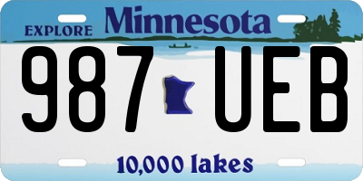 MN license plate 987UEB