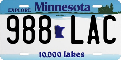 MN license plate 988LAC