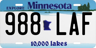 MN license plate 988LAF