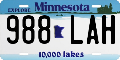 MN license plate 988LAH