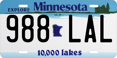 MN license plate 988LAL