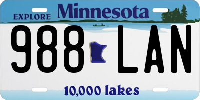 MN license plate 988LAN