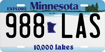 MN license plate 988LAS