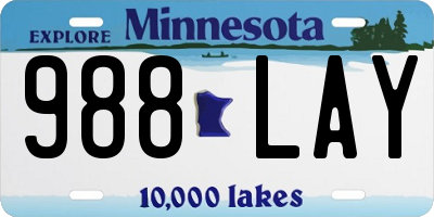 MN license plate 988LAY