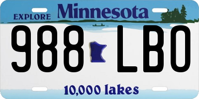 MN license plate 988LBO