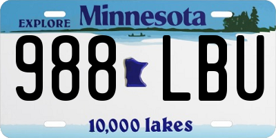 MN license plate 988LBU