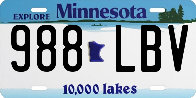 MN license plate 988LBV