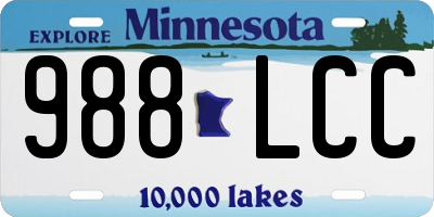MN license plate 988LCC