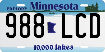 MN license plate 988LCD