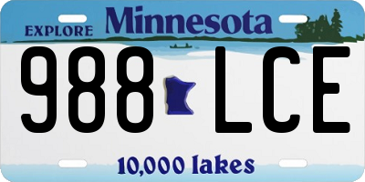 MN license plate 988LCE