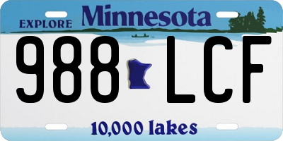 MN license plate 988LCF