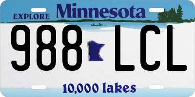 MN license plate 988LCL