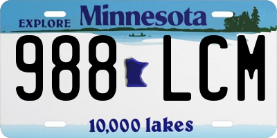 MN license plate 988LCM