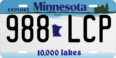 MN license plate 988LCP
