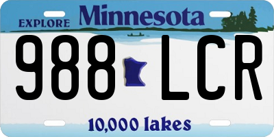 MN license plate 988LCR