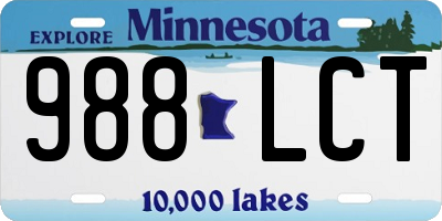 MN license plate 988LCT