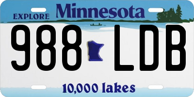 MN license plate 988LDB