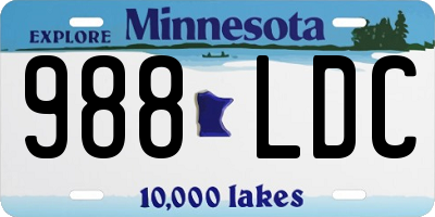 MN license plate 988LDC