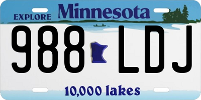 MN license plate 988LDJ