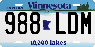 MN license plate 988LDM