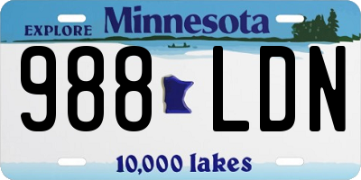 MN license plate 988LDN