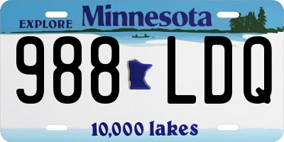 MN license plate 988LDQ