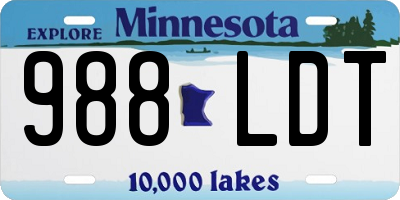 MN license plate 988LDT