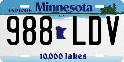 MN license plate 988LDV