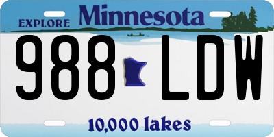MN license plate 988LDW