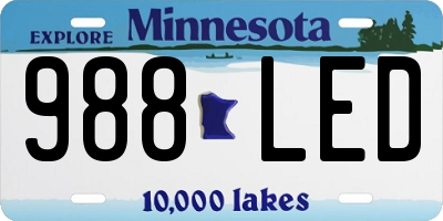 MN license plate 988LED