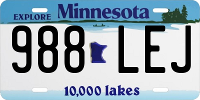 MN license plate 988LEJ