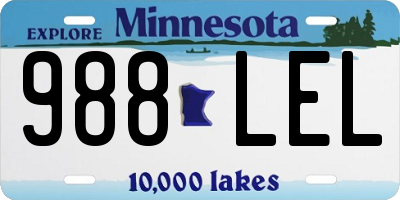 MN license plate 988LEL