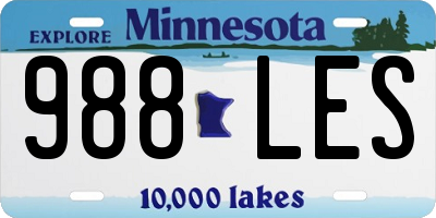 MN license plate 988LES