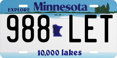 MN license plate 988LET